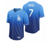 Los Angeles Dodgers #7 Julio Urias Royal Fade Nike Jersey