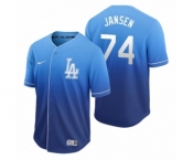 Los Angeles Dodgers #74 Kenley Jansen Royal Fade Nike Jersey