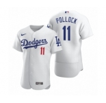 Men Los Angeles Dodgers #11 A.J. Pollock Nike White 2020 Authentic Jersey