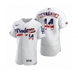 Men's #14 Enrique Hernandez Los Angeles Dodgers White 2020 Stars & Stripes 4th of July Jersey