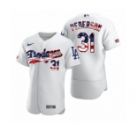 Men's #31 Joc Pederson Los Angeles Dodgers White 2020 Stars & Stripes 4th of July Jersey