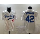 Men's Brooklyn Dodgers #42 Jackie Robinson White Stitched Baseball Jersey