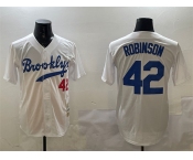 Men's Brooklyn Dodgers #42 Jackie Robinson White Stitched Baseball Jersey