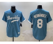 Men's Brooklyn Dodgers #8 Enrique Hernández Light Blue Stitched Baseball Jersey