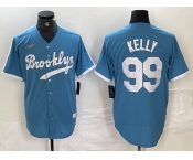 Men's Brooklyn Dodgers #99 Joe Kelly Light Blue Cooperstown Collection Cool Base Jersey