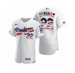 Men's Clayton Kershaw #22 Los Angeles Dodgers White 2020 Stars & Stripes 4th of July Jersey