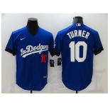 Men's Los Angeles Dodgers #10 Justin Turner Blue Game City Player Jersey