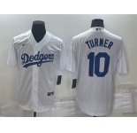 Men's Los Angeles Dodgers #10 Justin Turner White Stitched MLB Cool Base Nike Jersey