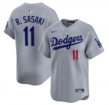 Men's Los Angeles Dodgers #11 Roki Sasaki Gray 2025 Alternate Limited Stitched Baseball Jersey