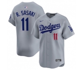 Men's Los Angeles Dodgers #11 Roki Sasaki Gray 2025 Alternate Limited Stitched Baseball Jersey