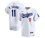 Men's Los Angeles Dodgers #11 Roki Sasaki White 2025 Home Limited Stitched Baseball Jersey