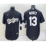 Men's Los Angeles Dodgers #13 Max Muncy Black Turn Back The Clock Stitched Cool Base Jersey
