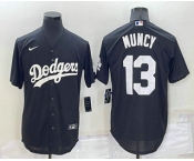 Men's Los Angeles Dodgers #13 Max Muncy Black Turn Back The Clock Stitched Cool Base Jersey