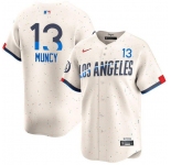 Men's Los Angeles Dodgers #13 Max Muncy Cream 2024 City Connect Limited Stitched Baseball Jersey