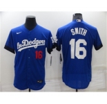 Men's Los Angeles Dodgers #16 Will Smith 2021 Royal City Connect Flex Base Stitched Baseball Jersey