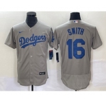 Men's Los Angeles Dodgers #16 Will Smith Grey Stitched Flex Base Nike Jersey