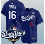 Men's Los Angeles Dodgers #16 Will Smith Royal 2025 World Series Limited Stitched Baseball Jersey