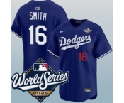 Men's Los Angeles Dodgers #16 Will Smith Royal 2025 World Series Limited Stitched Baseball Jersey
