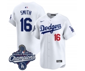 Men's Los Angeles Dodgers #16 Will Smith White 2025 Champions Stitched Baseball Jersey