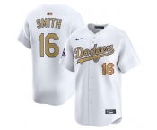 Men's Los Angeles Dodgers #16 Will Smith White 2025 Gold Collection Limited Stitched Baseball Jersey