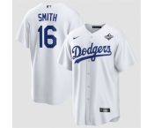 Men's Los Angeles Dodgers #16 Will Smith White 2025 World Series Home Cool Base Stitched Baseball Jersey
