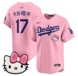 Men's Los Angeles Dodgers #17 大谷翔平 Pink 2025 Hello Kitty Vapor Limited Stitched Baseball Jersey