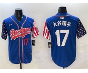 Men's Los Angeles Dodgers #17 大谷翔平 Royal Limited Stitched Baseball Jersey