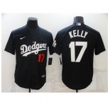 Men's Los Angeles Dodgers #17 Joe Kelly Black Game Collection Baseball Jersey