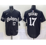 Men's Los Angeles Dodgers #17 Shohei Ohtani Black 2025 LA Gothic Style With 2024 World Series Champions Patch Vapor Premier Limited Stitched Baseball Jerse