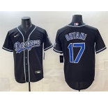 Men's Los Angeles Dodgers #17 Shohei Ohtani Black Fashion Cool Base Stitched Baseball Jersey