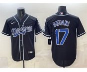 Men's Los Angeles Dodgers #17 Shohei Ohtani Black Fashion Cool Base Stitched Baseball Jersey