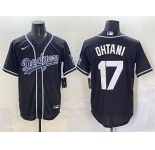 Men's Los Angeles Dodgers #17 Shohei Ohtani Black Fashion Stitched Baseball Jersey