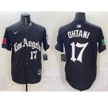 Men's Los Angeles Dodgers #17 Shohei Ohtani Black Mexico 2025 LA Gothic Style With Fernando Patch Vapor Premier Limited Stitched Baseball Jersey