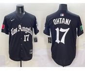 Men's Los Angeles Dodgers #17 Shohei Ohtani Black Mexico 2025 LA Gothic Style With Fernando Patch Vapor Premier Limited Stitched Baseball Jersey