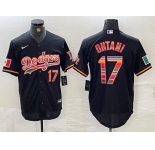 Men's Los Angeles Dodgers #17 Shohei Ohtani Black Mexico Cool Base Stitched Jersey