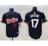 Men's Los Angeles Dodgers #17 Shohei Ohtani Black Mexico Limited Stitched Baseball Jersey