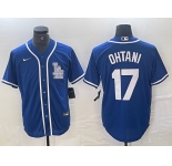Men's Los Angeles Dodgers #17 Shohei Ohtani Blue Cool Base Stitched Baseball Jersey