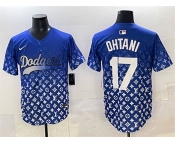 Men's Los Angeles Dodgers #17 Shohei Ohtani Blue Limited Stitched Baseball Jersey