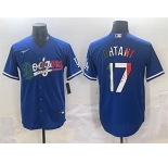 Men's Los Angeles Dodgers #17 Shohei Ohtani Blue Mexico Stitched Jersey