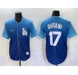 Men's Los Angeles Dodgers #17 Shohei Ohtani Blue Stitched Baseball Jersey