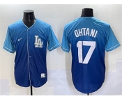Men's Los Angeles Dodgers #17 Shohei Ohtani Blue Stitched Baseball Jersey