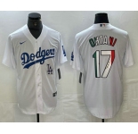 Men's Los Angeles Dodgers #17 Shohei Ohtani Mexico White Cool Base Stitched Jerseys