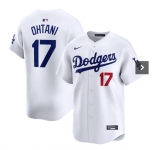 Men’s Los Angeles Dodgers #17 Shohei Ohtani Nike White Cool Base Limited  Player Jersey