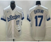 Men's Los Angeles Dodgers #17 Shohei Ohtani Number White 2021 City Connect Cool Base Stitched Jersey