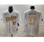 Men's Los Angeles Dodgers #17 Shohei Ohtani Number White 2022 All Star Stitched Cool Base Nike Jersey