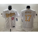 Men's Los Angeles Dodgers #17 Shohei Ohtani Number White 2022 All Star Stitched Flex Base Nike Jersey