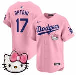 Men's Los Angeles Dodgers #17 Shohei Ohtani Pink 2025 Hello Kitty Vapor Limited Stitched Baseball Jersey