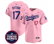 Men's Los Angeles Dodgers #17 Shohei Ohtani Pink 2025 Tokyo Series Limited Stitched Baseball Jersey