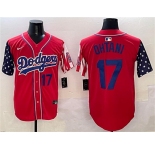 Men's Los Angeles Dodgers #17 Shohei Ohtani Red Limited Stitched Baseball Jersey
