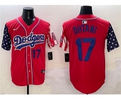 Men's Los Angeles Dodgers #17 Shohei Ohtani Red Limited Stitched Baseball Jersey